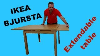 Ikea BJURSTA Extendable table assembly instructions [upl. by Avalsorim]