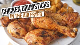 Crispy Air Fryer Chicken Drumsticks Easy Recipe [upl. by Elma724]