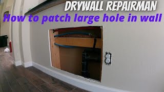 How to patch hole in wall easy drywall repair patching step by step patching process from a pro [upl. by Ailemap]