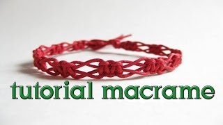 como hacer una pulsera macrame nudo entrelazada [upl. by Enorej]