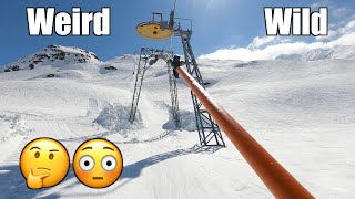 Weird and Wild Skiing Madness on Andermatt Gemstocks Unique Ski Lift [upl. by Falo]