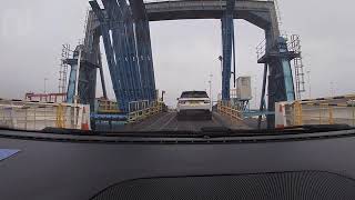 Driving Off Ferry MV Stena Estrid Dublin Ireland [upl. by Ysdnil897]