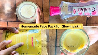 Homemade Face Pack for Glowing Skin🌸  All skin types [upl. by Zelma800]