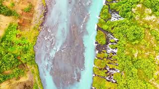 Iceland waterfall Hraunfossar 4K [upl. by Initsed187]