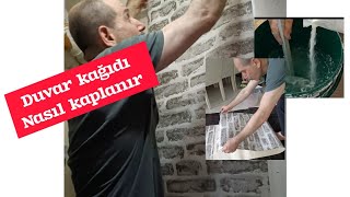 DUVAR KAĞIDI NASIL KAPLANIRYAPIŞTIRICI NASIL HAZIRLANIR [upl. by Cammi]