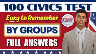 100 Civics Questions and Answers 2024 By Group for US Citizenship Interview and Test [upl. by Ozzy]