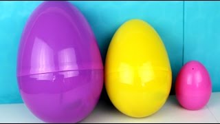 3 Giant Surprise Eggs with Kinder Surprise Eggs HUEVOS KINDER SORPRESA [upl. by Osyth]