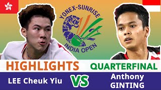 李卓耀 LEE Cheuk Yiu Vs GINTING  Quarterfinal India Open 2024 bwf18 [upl. by Prospero]