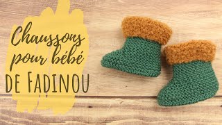 TRICOT  Bilan tricot fin de pelote  chaussons bébé de Fadinou \ cette vidéo nest pas un tuto [upl. by Idolla]