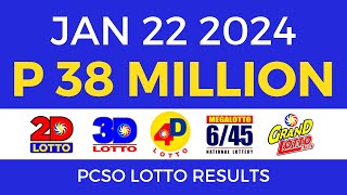 Lotto Result January 22 2024 9pm PCSO [upl. by Ecyt]