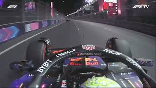 Max Verstappens Onboard Reaction to Alex Albon losing a tire lasvegasgp [upl. by Tobias]