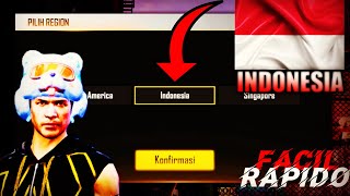 COMO CAMBIAR DE REGION EN FREE FIRE  2024  INDONESIA Y CUALQUIER OTRA REGION  FREEFIREE [upl. by Tove]