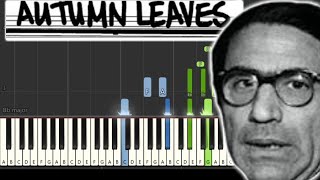 Jazz Standard  Joseph Kosma quotAutumn Leavesquot  G minor Piano tutorial Synthesia [upl. by Mendes]