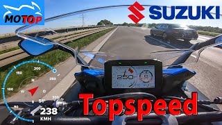 Suzuki GSXS1000GT 2022  TOPSPEED on AUTOBAHN  GPS 240 kmh [upl. by Laumas]