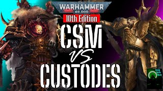 Chaos Space Marines vs Custodes Warhammer 40K Battle Report 2000 points  10th Edition Leviathan [upl. by Aicnarf]