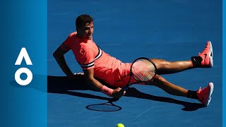 Grigor Dimitrov v Dennis Novak match highlights 1R  Australian Open 2018 [upl. by Enelegna]