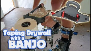 Save time Taping Drywall Joints with a Banjo [upl. by Thorrlow319]