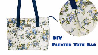 DIY Tote Bag  How To Make Pleated Tote Bag  Step By Step Tutorial [upl. by Jago996]