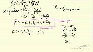 How To Calculate Entropy Changes Ideal Gases [upl. by Helsell]