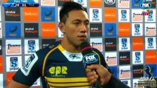 POST MATCH Christian Lealiifano  Brumbies vs Western Force [upl. by Pearlstein345]