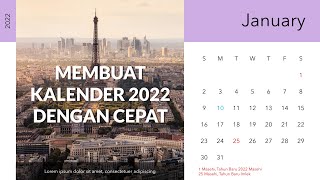 Cara membuat kalender 2022 dengan PowerPoint dengan Cepat [upl. by Nosredneh604]