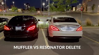 Mercedes Benz Cls Muffler Delete vs Resonator Delete [upl. by Hobart264]