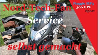 Service selbst gemacht Ölwechsel Zündkerzen und mehr an der Piaggio MP3 300 HPE Sport Inspektion [upl. by Aseram]