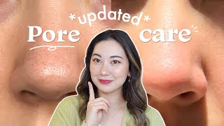 How to reduce the appearance of your PORES ✨ updated pore care routine [upl. by Rinaldo]