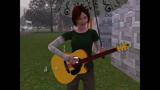 The Sims 3  Playing Guitar while holding the umbrella [upl. by Nosral936]