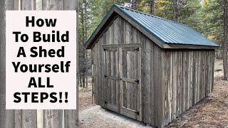 How To Build A Shed By Yourself All STEPS 10x16 diy [upl. by Atiras]