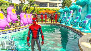 GTA 5 Epic Ragdolls RED SPIDERMAN VS DEADPOOL VS LADY Bug Physics amp Funny Fails Ep 10 [upl. by Snodgrass581]