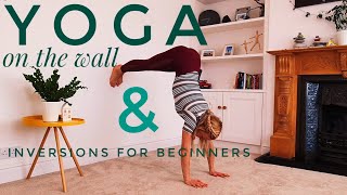 Yoga on the wall easy Inversions for beginners🤸Yoga by Karolina [upl. by Sennahoj]