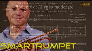 Andante et allegro moderato para trompeta y piano de René Gaudron [upl. by Ardnoyek]