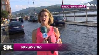 Mareas vivas en Euskadi La Ría se desborda en Bilbao [upl. by Hagood]