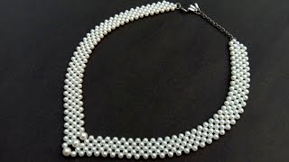 Making Of A Simple Pearl NecklaceNecklace Tutorial Useful amp Easy [upl. by Naihtniroc]