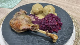 MIXXTV 78 Weihnachtsgans aus dem RÖMERTOPF mit Kartoffelklößen amp Rotkohl mit Granatäpfeln [upl. by Anolahs840]