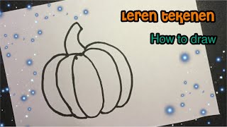 POMPOEN TEKENEN ✏️ leren tekenen herfst tekening maken how to draw a pumpkin [upl. by Geraldine255]