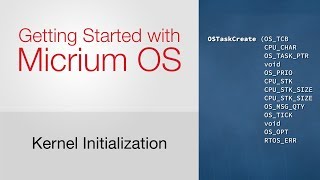 Kernel Initialization Getting Started with Micrium OS 3 [upl. by Ynatirb]