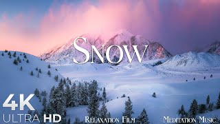 SNOW • Winter Relaxation Film 4K  Peaceful Relaxing Music  Nature 4k Video UltraHD [upl. by Kreiker47]