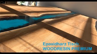 Epoxidharz Tisch selber bauen  Anleitung  WOODRESIN PREMIUM [upl. by Nhoj162]