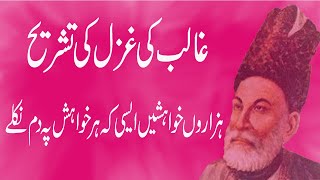 Ghalib ki ghazal ki tashreh hazaron khwahishain aisi ke har khwahish pe dam nikly [upl. by Yrrehs65]