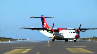 DAT ATR42 landing at Stord Airport [upl. by Cranston543]