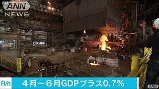 4～6月のGDPの改定値07％増に上方修正 内閣府160908 [upl. by Laeahcim]