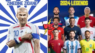 Zinedine Zidane 🆚 2024 Legends Ronaldo Messi Neymar Mbappe Benzema Lewandowski Salah💪⚽🔥 [upl. by Yadrahs]