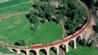 FILM COMPLETO Trenino rosso del Bernina  Ferrovia Retica Tirano  Bernina  Sankt Moritz UNESCO [upl. by Anelec]