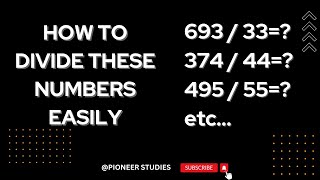 EASY DIVISION TRICK  Math Series  PIONEER STUDIES  ssc psc exam [upl. by Aurie]