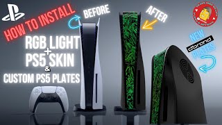 PS5 RGB Fan Light  Sticker Skin MOD  Custom PS5 Plates EASY TUTORIAL [upl. by Ilrac877]