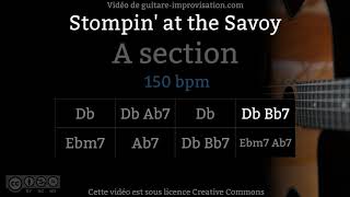 Stompin at the Savoy 150 bpm  A Section  Gypsy jazz Backing track  Jazz manouche [upl. by Pollie]