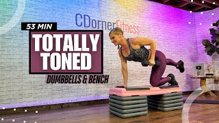 55 Min  TOTALLY TONED FULL BODY Workout  Bench or Step [upl. by Sihonn]