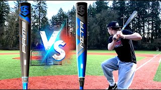 PRIME vs META  WHICH IS BETTER Louisville Slugger Composite Showdown  BBCOR Baseball Bat Reviews [upl. by Vevine]